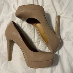 Chinese Laundry Nude Patent Platform Stiletto Pumps